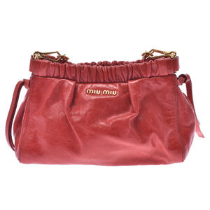 Miu Miu Vermilion Calfskin Shoulder Bag